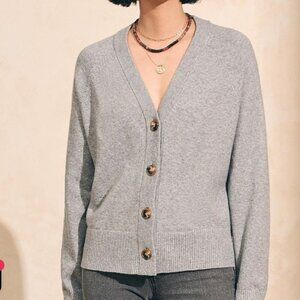 FAHERTY Jackson Button-Up Cardigan Heather Grey Women's XS